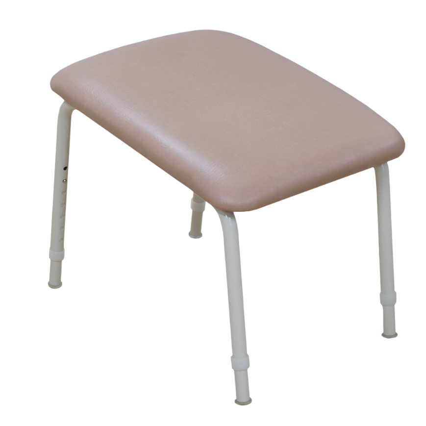 Foot Stool with Vinyl Padding - Champagne
