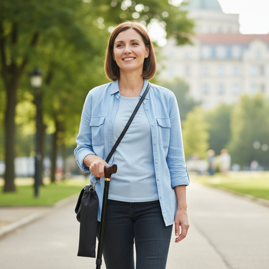 Black Foldable Adjustable Cane
