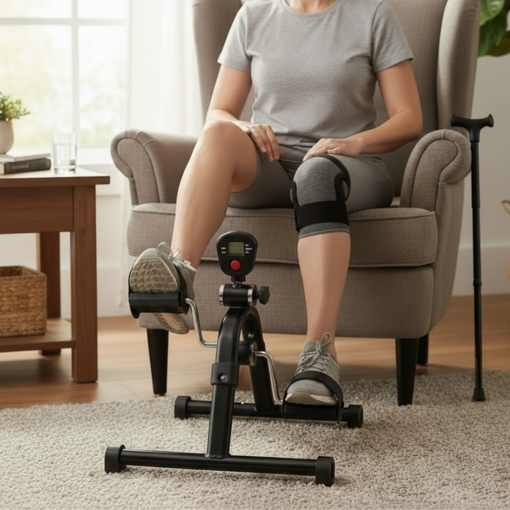 Folding Pedal Exerciser with Pedometer